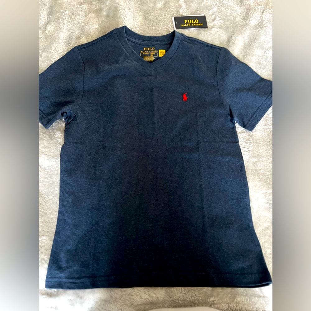 Polo by Ralph Lauren navy blue V-neck T-shirt.
